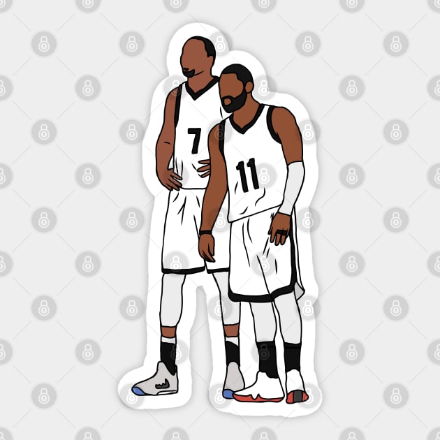 Kyrie And KD Nets Sticker by rattraptees